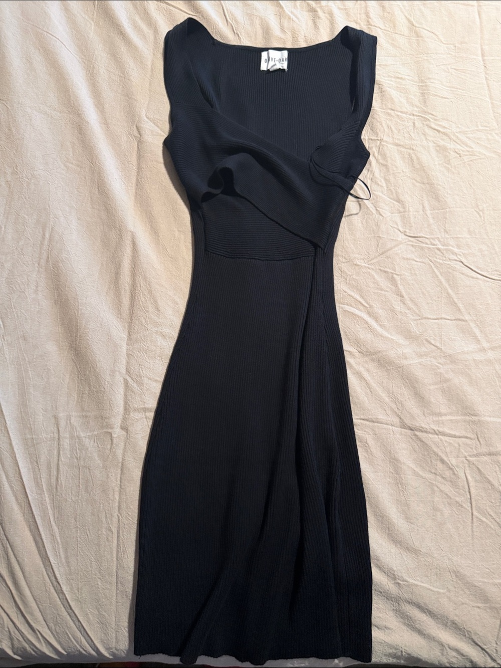 Black Ribbed Sleeveless Mini Dress